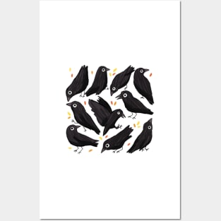 Cute crow pattern Posters and Art